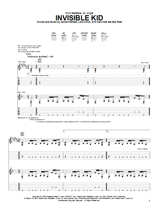 Learn to play Metallica Invisible Kid sheet music for Easy Guitar Tab in minutes. Metallica Invisible Kid sheet music preview music notes and score for Easy Guitar Tab including 6 page(s)