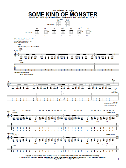Learn to play Metallica Some Kind Of Monster sheet music for Easy Guitar Tab in minutes. Metallica Some Kind Of Monster sheet music preview music notes and score for Easy Guitar Tab including 7 page(s)