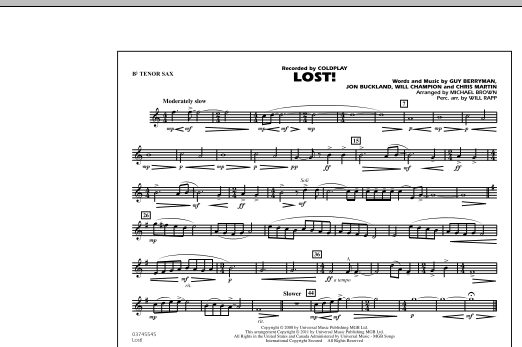 Michael Brown Lost! - Bb Tenor Sax sheet music, chords, lyrics - Printable PDF for Marching Band