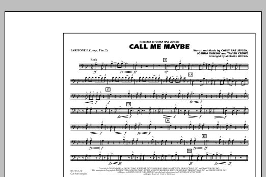 Learn to play Michael Brown Call Me Maybe - Baritone B.C. (Opt. Tbn. 2) sheet music for Marching Band in minutes. Michael Brown Call Me Maybe - Baritone B.C. (Opt. Tbn. 2) sheet music notes and chords