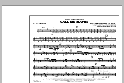 Learn to play Michael Brown Call Me Maybe - Bells/Xylophone sheet music for Marching Band in minutes. Michael Brown Call Me Maybe - Bells/Xylophone sheet music notes and chords