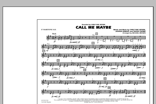 Learn to play Michael Brown Call Me Maybe - Eb Baritone Sax sheet music for Marching Band in minutes. Michael Brown Call Me Maybe - Eb Baritone Sax sheet music notes and chords