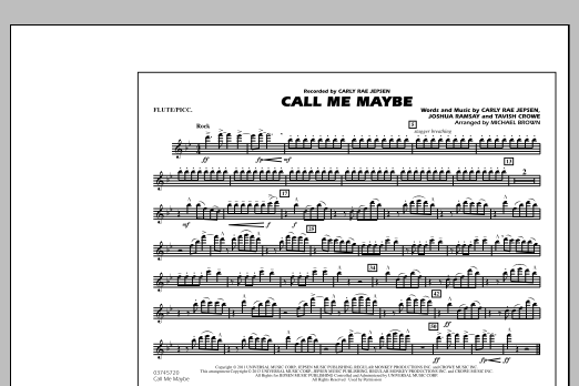 Learn to play Michael Brown Call Me Maybe - Flute/Piccolo sheet music for Marching Band in minutes. Michael Brown Call Me Maybe - Flute/Piccolo sheet music notes and chords