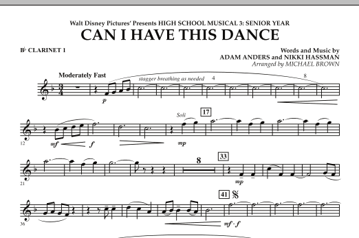 Learn to play Michael Brown Can I Have This Dance? (from High School Musical 3) - Bb Clarinet 1 sheet music for Concert Band in minutes. Michael Brown Can I Have This Dance? (from High School Musical 3) - Bb Clarinet 1 sheet music notes and chords