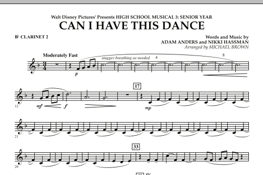 Learn to play Michael Brown Can I Have This Dance? (from High School Musical 3) - Bb Clarinet 2 sheet music for Concert Band in minutes. Michael Brown Can I Have This Dance? (from High School Musical 3) - Bb Clarinet 2 sheet music notes and chords