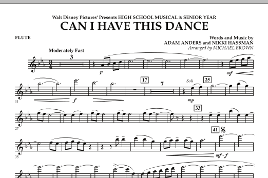 Learn to play Michael Brown Can I Have This Dance? (from High School Musical 3) - Flute sheet music for Concert Band in minutes. Michael Brown Can I Have This Dance? (from High School Musical 3) - Flute sheet music notes and chords