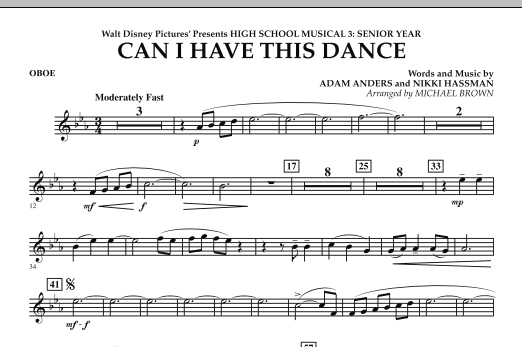 Learn to play Michael Brown Can I Have This Dance? (from High School Musical 3) - Oboe sheet music for Concert Band in minutes. Michael Brown Can I Have This Dance? (from High School Musical 3) - Oboe sheet music notes and chords