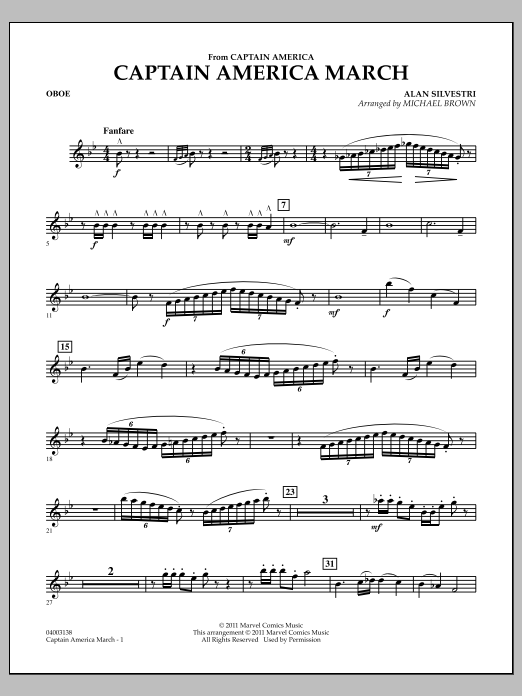 Learn to play Michael Brown Captain America March - Oboe sheet music for Concert Band in minutes. Michael Brown Captain America March - Oboe sheet music preview music notes and score for Concert Band including 2 page(s)