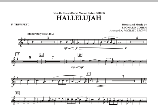 Learn to play Michael Brown Hallelujah - Bb Trumpet 2 sheet music for Concert Band in minutes. Michael Brown Hallelujah - Bb Trumpet 2 sheet music preview music notes and score for Concert Band including 1 page(s)