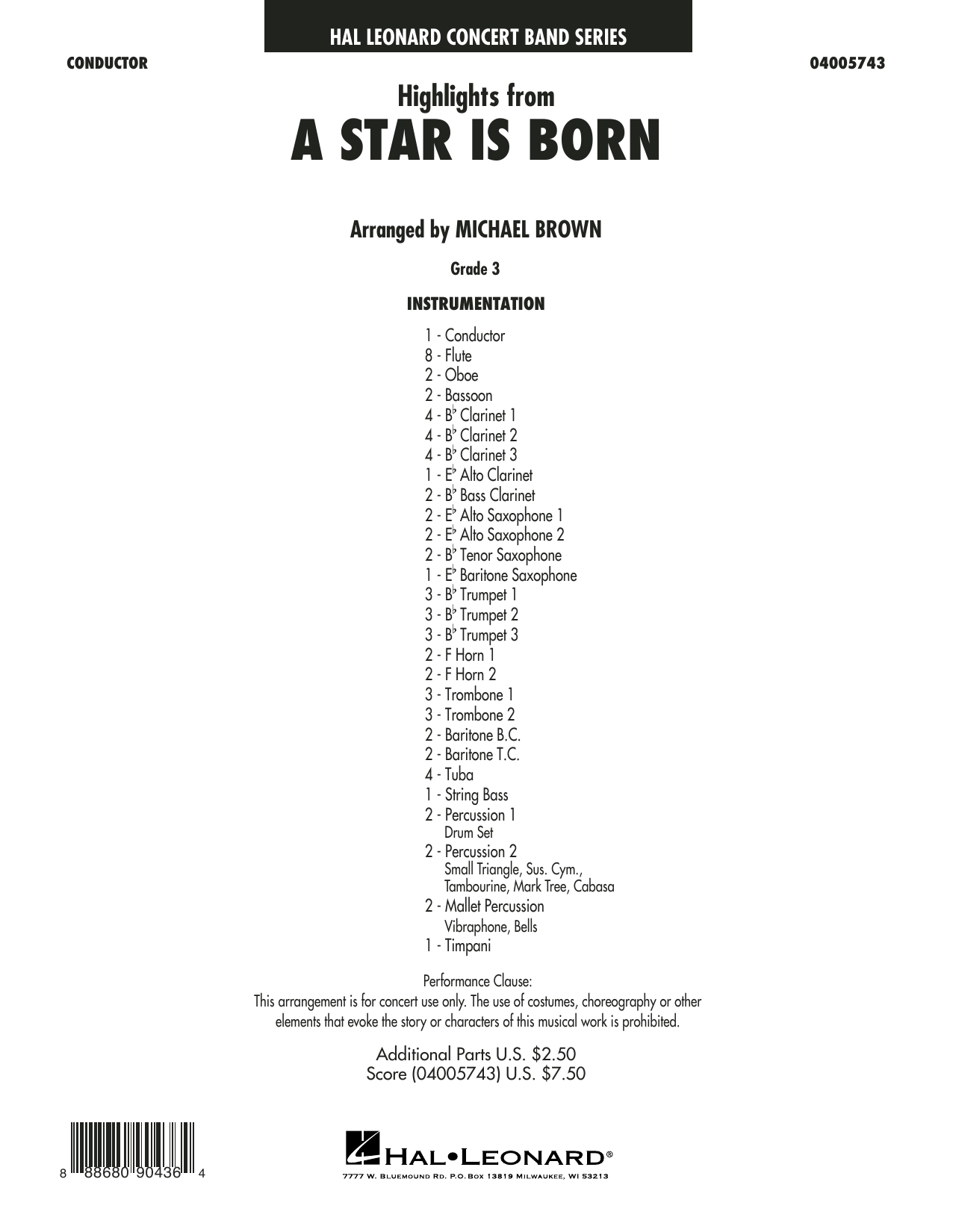 Learn to play Michael Brown Highlights from A Star Is Born - Conductor Score (Full Score) sheet music for Concert Band in minutes. Michael Brown Highlights from A Star Is Born - Conductor Score (Full Score) sheet music preview music notes and score for Concert Band including 19 page(s)