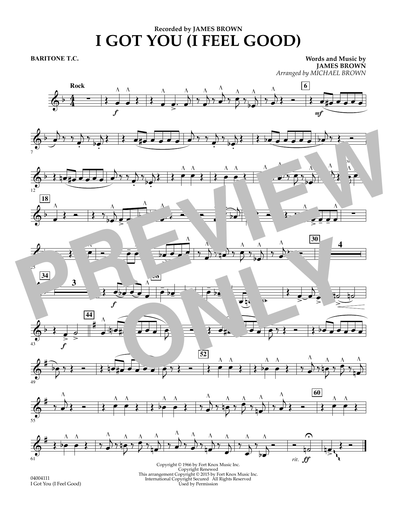 Michael Brown I Got You I Feel Good Baritone T C Sheet Music Download Printable Pdf Pop Music Score For Concert Band Michael Brown I Got You I Feel Good Baritone T C Sheet Music Download Printable Pdf Pop Music Score For Concert Band