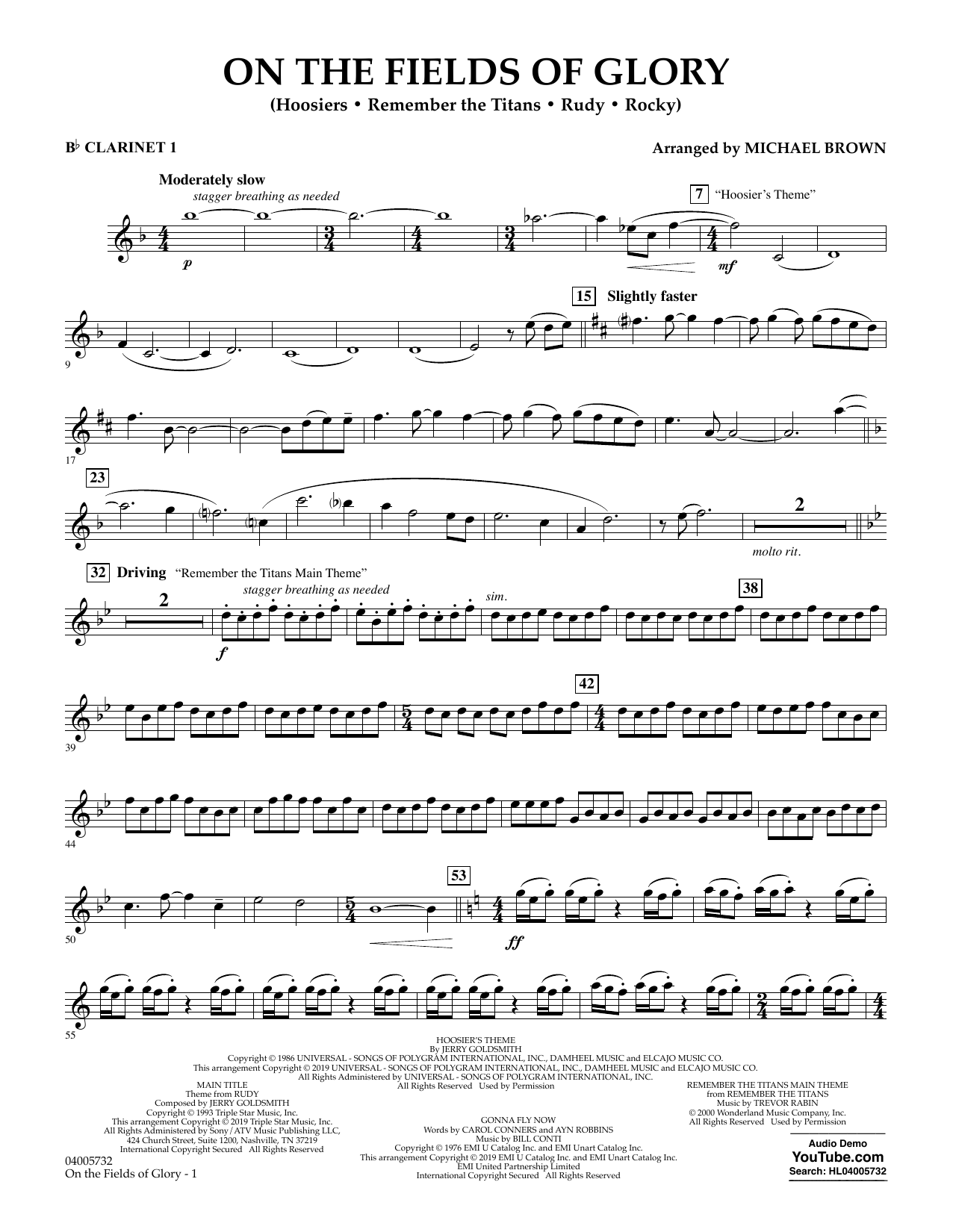 Learn to play Michael Brown On the Fields of Glory - Bb Clarinet 1 sheet music for Concert Band in minutes. Michael Brown On the Fields of Glory - Bb Clarinet 1 sheet music preview music notes and score for Concert Band including 2 page(s)