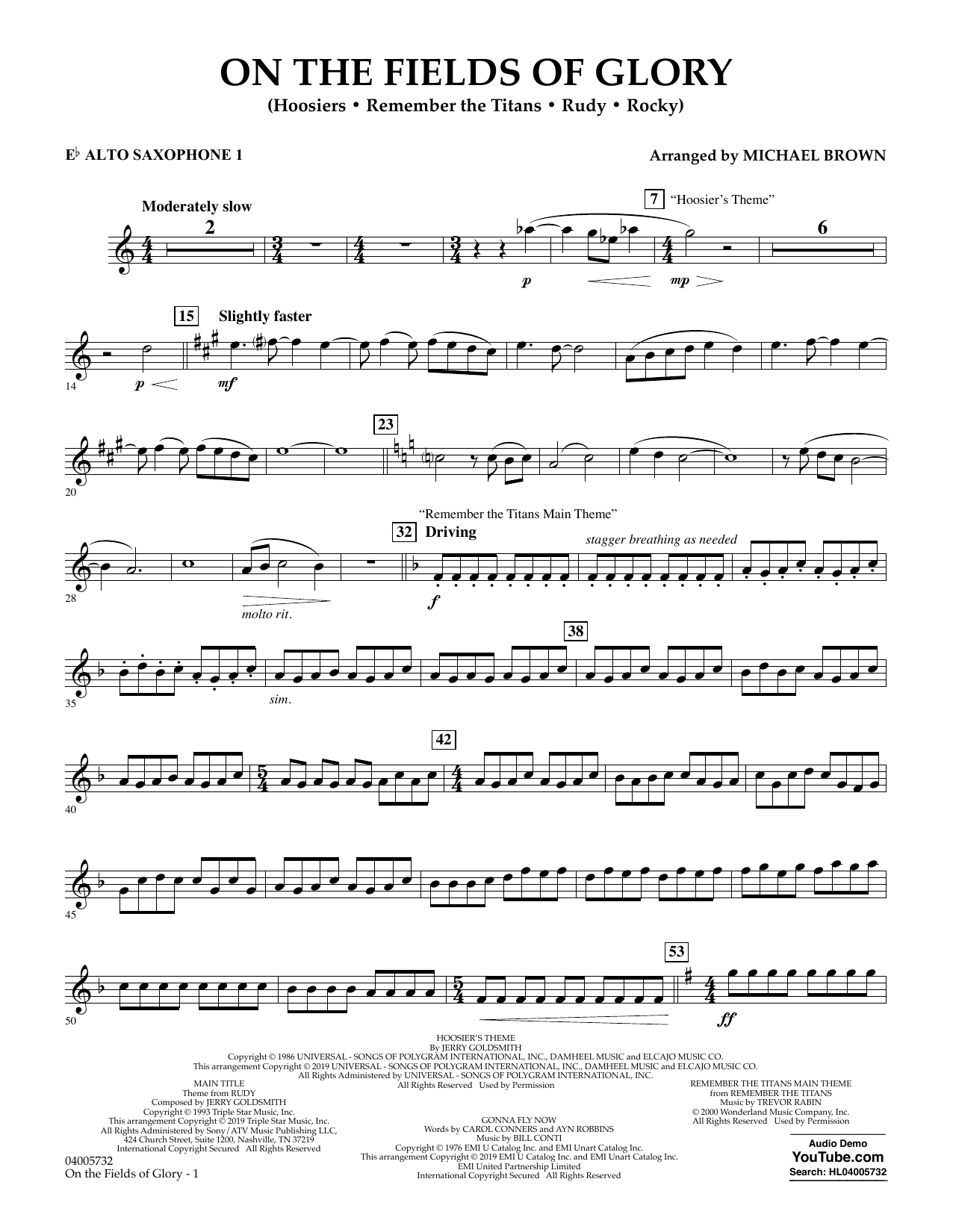 Learn to play Michael Brown On the Fields of Glory - Eb Alto Saxophone 1 sheet music for Concert Band in minutes. Michael Brown On the Fields of Glory - Eb Alto Saxophone 1 sheet music preview music notes and score for Concert Band including 2 page(s)