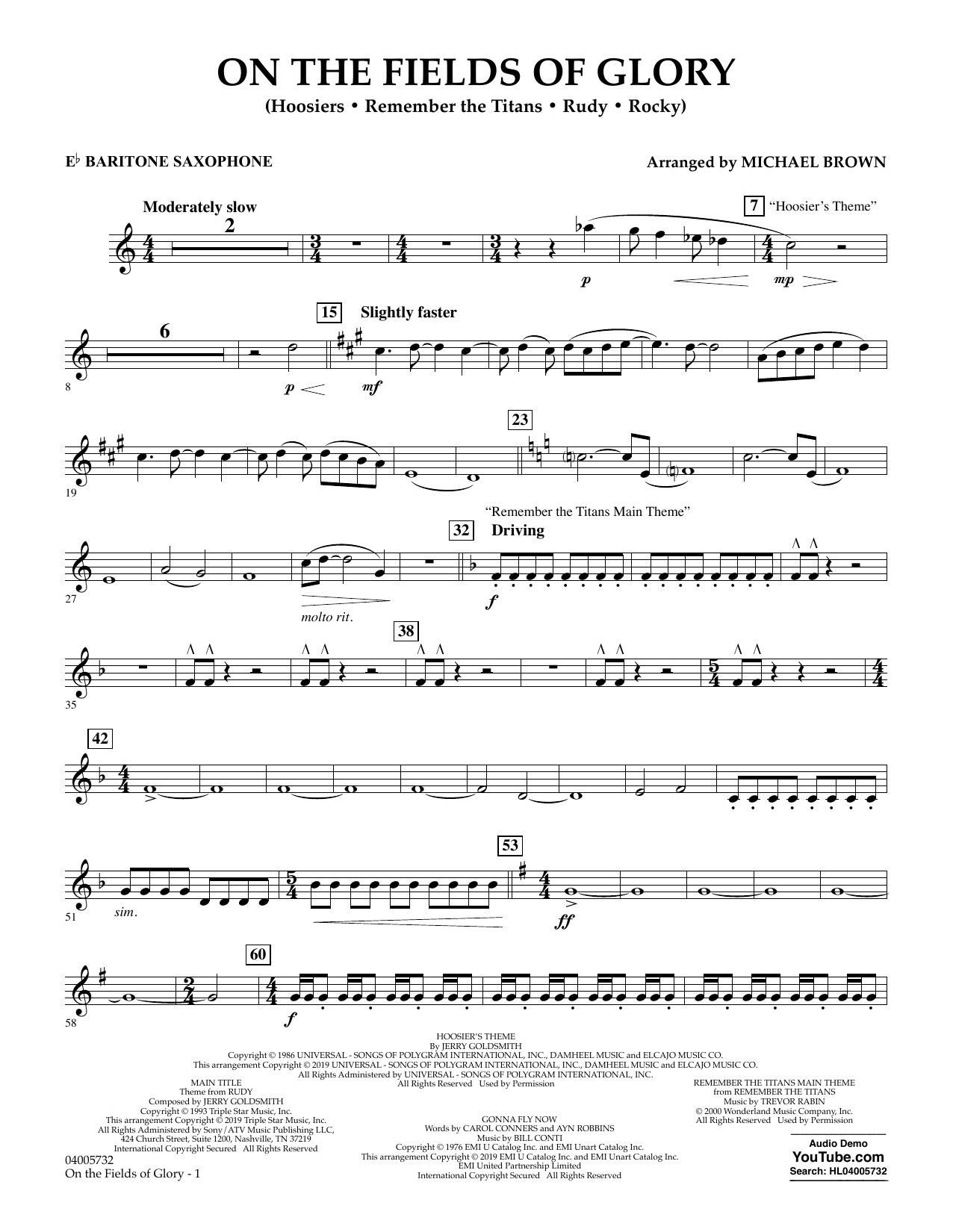 Learn to play Michael Brown On the Fields of Glory - Eb Baritone Saxophone sheet music for Concert Band in minutes. Michael Brown On the Fields of Glory - Eb Baritone Saxophone sheet music preview music notes and score for Concert Band including 2 page(s)