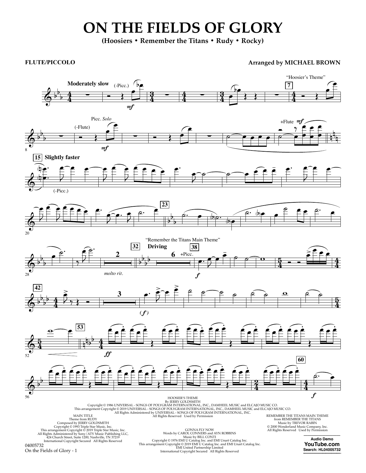 Learn to play Michael Brown On the Fields of Glory - Flute/Piccolo sheet music for Concert Band in minutes. Michael Brown On the Fields of Glory - Flute/Piccolo sheet music preview music notes and score for Concert Band including 2 page(s)