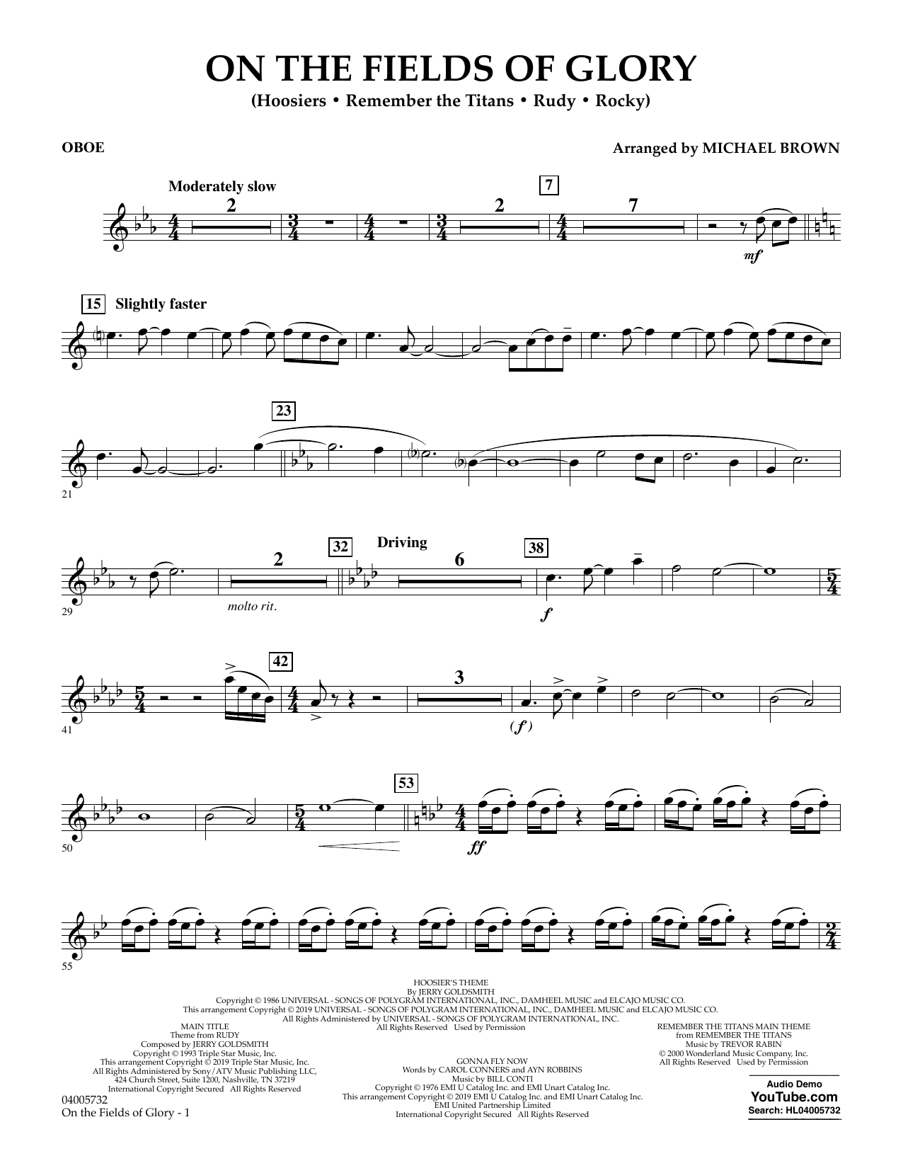 Learn to play Michael Brown On the Fields of Glory - Oboe sheet music for Concert Band in minutes. Michael Brown On the Fields of Glory - Oboe sheet music preview music notes and score for Concert Band including 2 page(s)