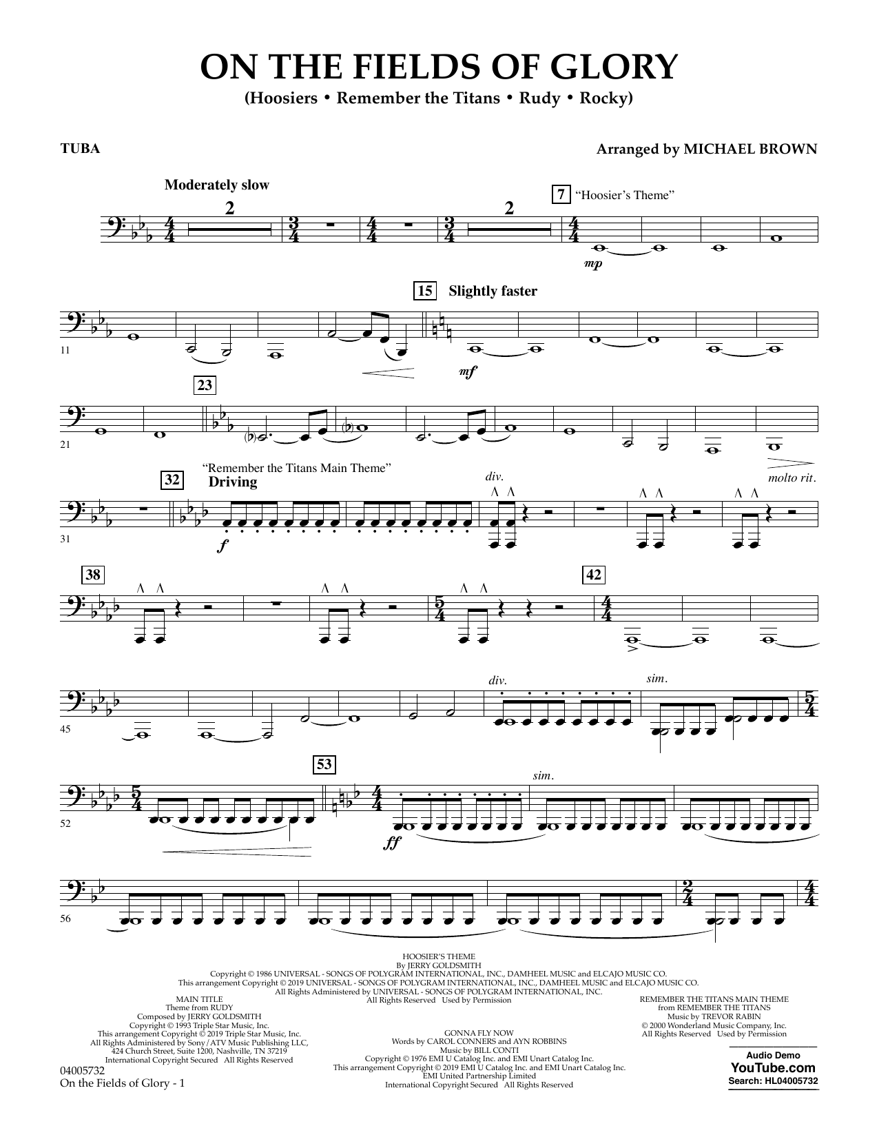 Learn to play Michael Brown On the Fields of Glory - Tuba sheet music for Concert Band in minutes. Michael Brown On the Fields of Glory - Tuba sheet music preview music notes and score for Concert Band including 2 page(s)