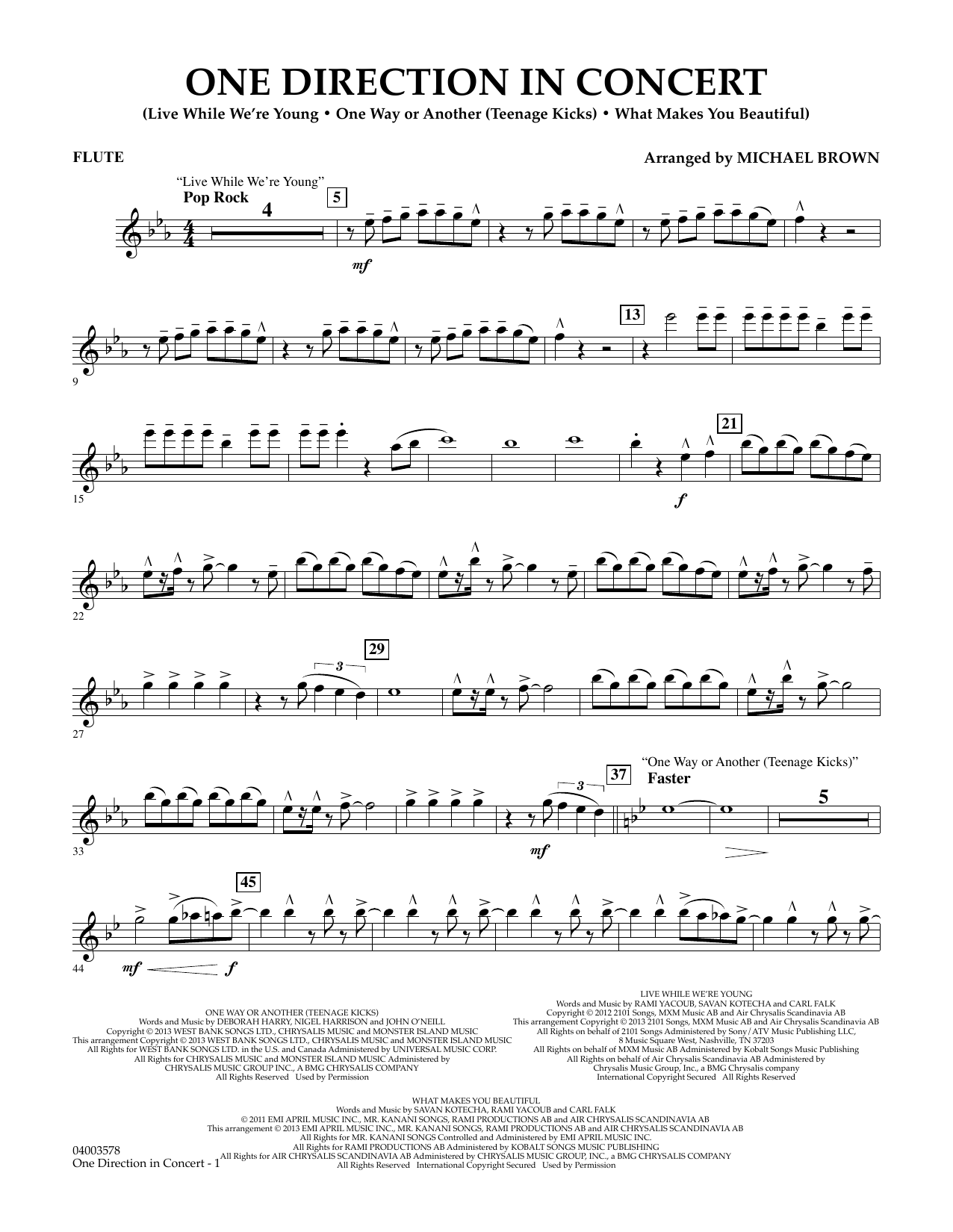 Learn to play Michael Brown One Direction In Concert - Flute sheet music for Concert Band in minutes. Michael Brown One Direction In Concert - Flute sheet music notes and chords