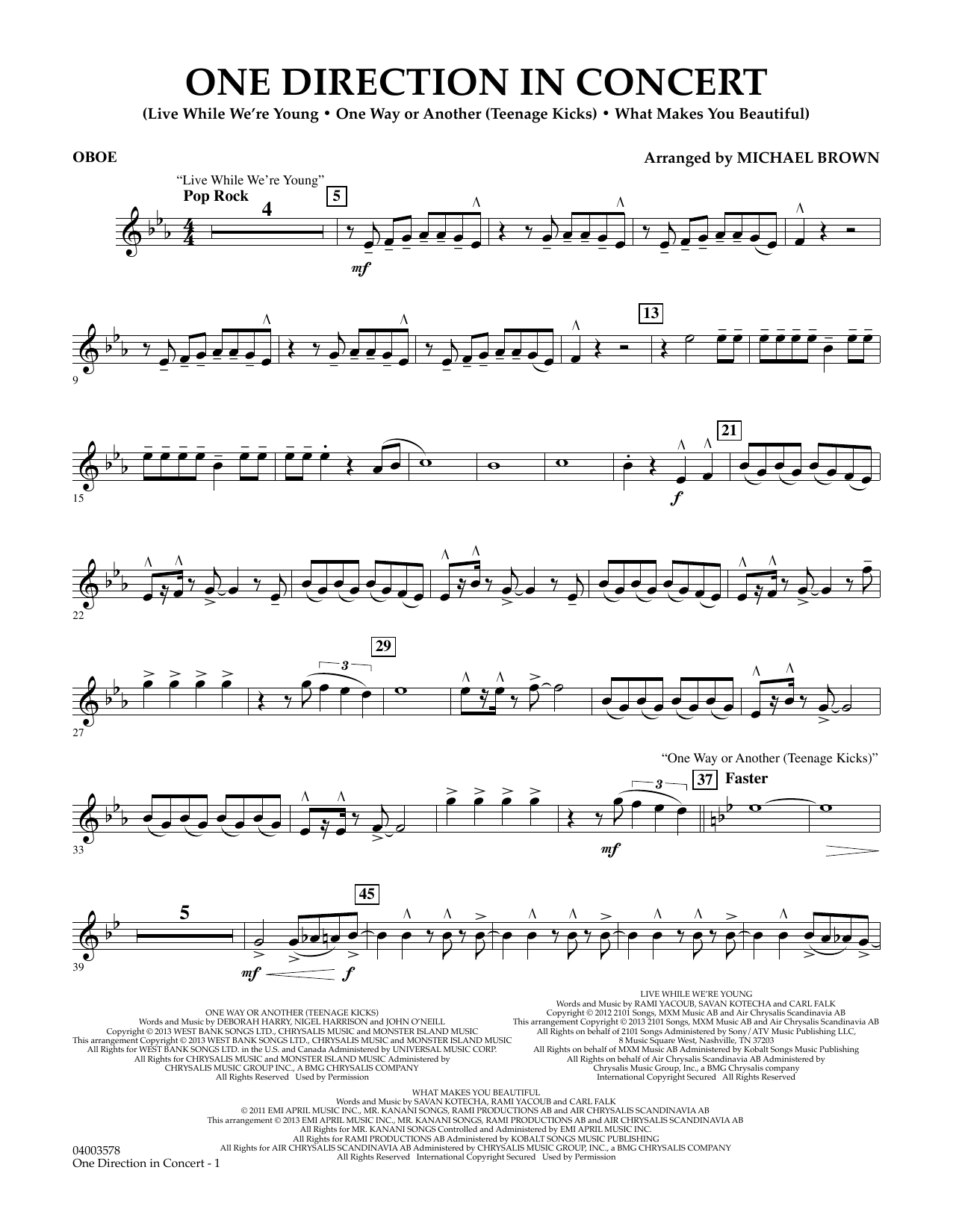 Learn to play Michael Brown One Direction In Concert - Oboe sheet music for Concert Band in minutes. Michael Brown One Direction In Concert - Oboe sheet music notes and chords