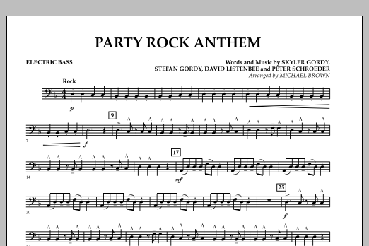 Learn to play Michael Brown Party Rock Anthem - Bass sheet music for Concert Band in minutes. Michael Brown Party Rock Anthem - Bass sheet music preview music notes and score for Concert Band including 1 page(s)