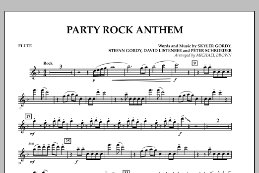 Learn to play Michael Brown Party Rock Anthem - Flute sheet music for Concert Band in minutes. Michael Brown Party Rock Anthem - Flute sheet music preview music notes and score for Concert Band including 1 page(s)