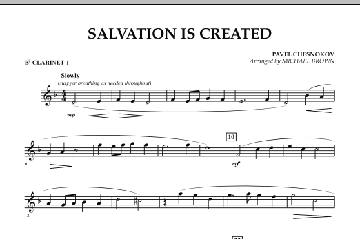 Learn to play Michael Brown Salvation Is Created - Bb Clarinet 1 sheet music for Concert Band in minutes. Michael Brown Salvation Is Created - Bb Clarinet 1 sheet music preview music notes and score for Concert Band including 1 page(s)