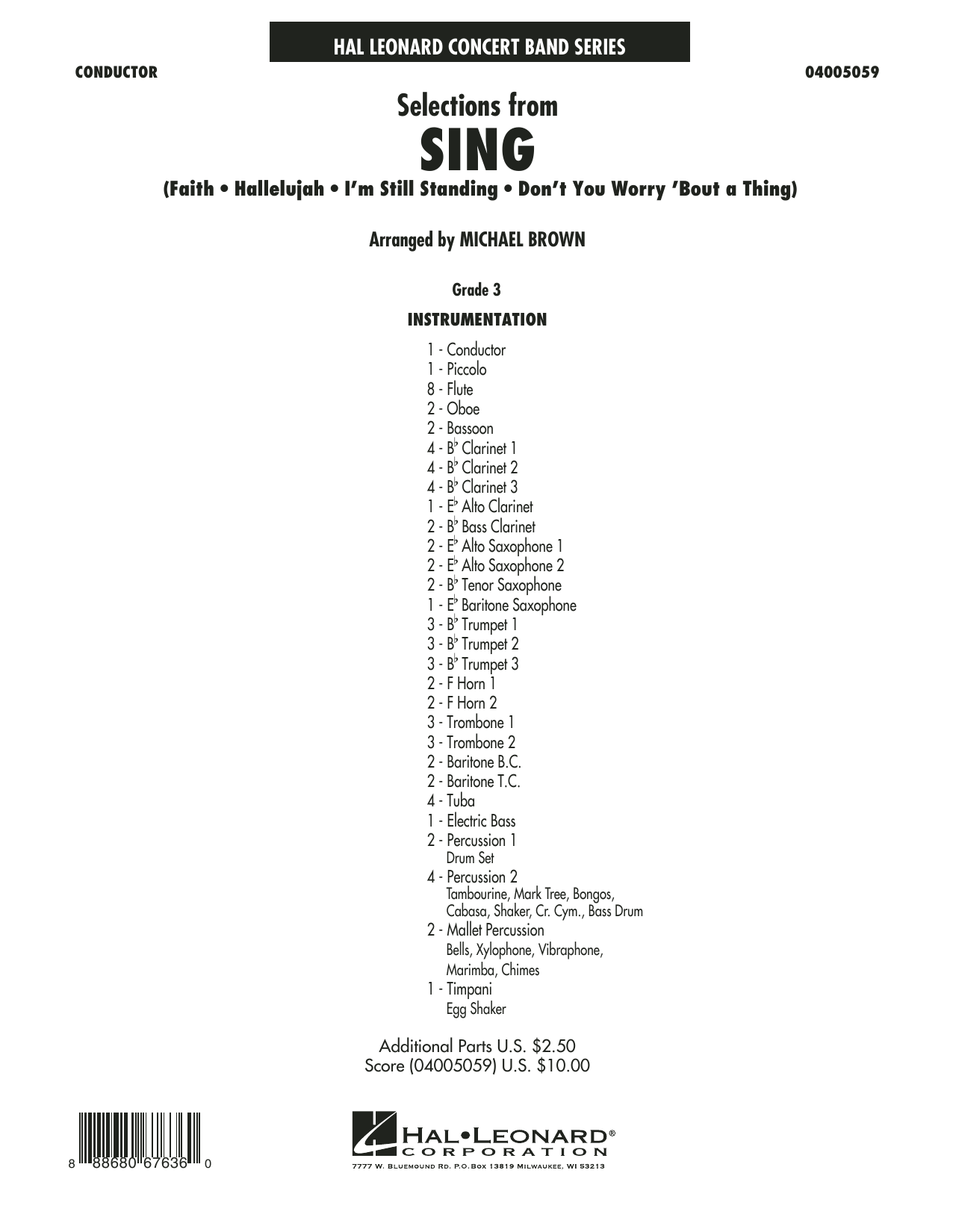 Learn to play Michael Brown Selections from Sing - Conductor Score (Full Score) sheet music for Concert Band in minutes. Michael Brown Selections from Sing - Conductor Score (Full Score) sheet music preview music notes and score for Concert Band including 34 page(s)