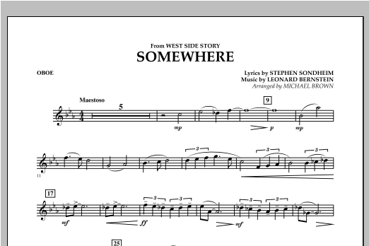 Michael Brown Somewhere From West Side Story Oboe Sheet Music Download Pdf Score 308827