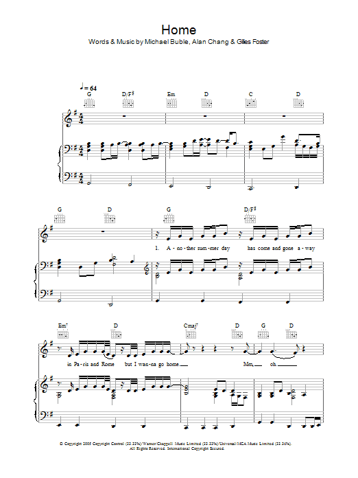Download Michael Buble  Sheet Music and learn how to play Piano, Vocal & Guitar PDF score in minutes