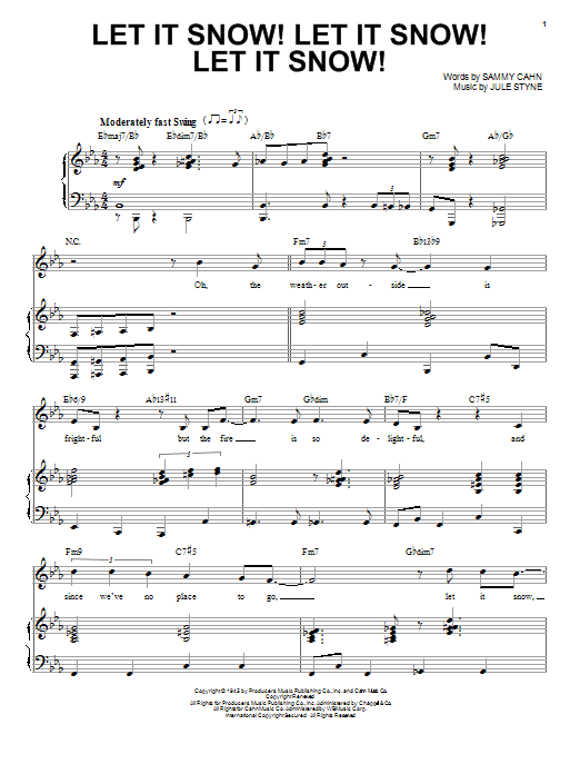 Learn to play Michael Buble Let It Snow! Let It Snow! Let It Snow! sheet music for Piano & Vocal in minutes. Michael Buble Let It Snow! Let It Snow! Let It Snow! sheet music preview music notes and score for Piano & Vocal including 7 page(s)