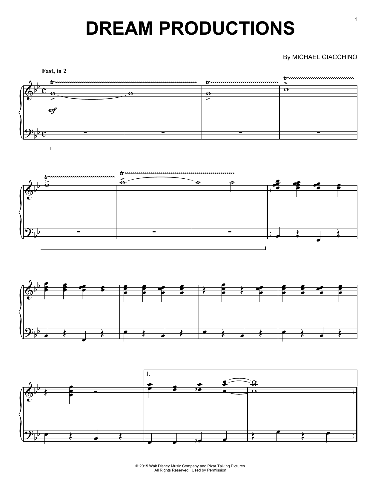 Learn to play Michael Giacchino Dream Productions sheet music for Piano in minutes. Michael Giacchino Dream Productions sheet music notes and chords