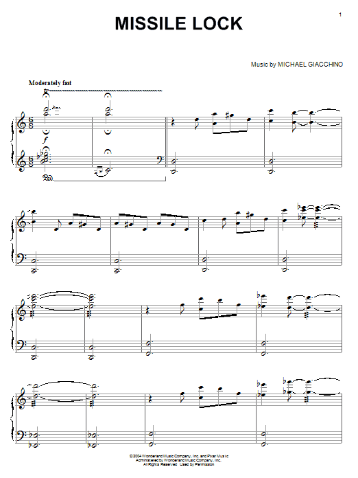 Learn to play Michael Giacchino Missile Lock (from The Incredibles) sheet music for Piano in minutes. Michael Giacchino Missile Lock (from The Incredibles) sheet music notes and chords