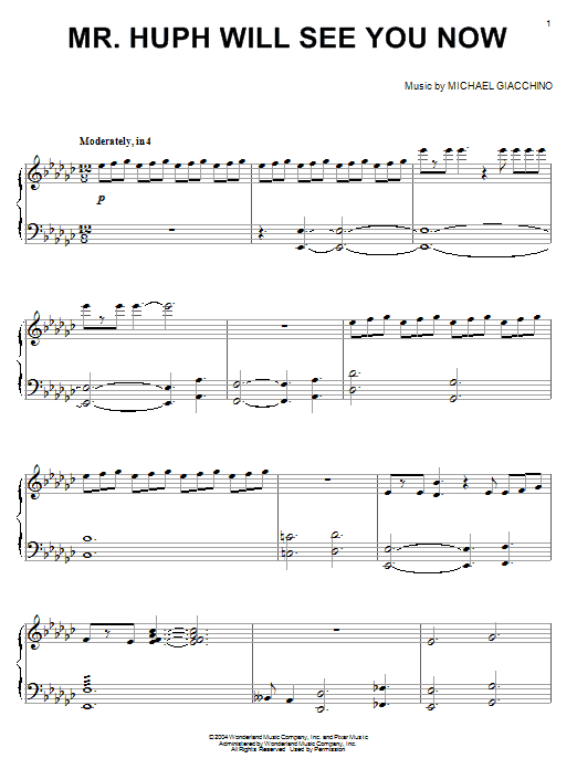 Learn to play Michael Giacchino Mr. Huph Will See You Now (from The Incredibles) sheet music for Piano in minutes. Michael Giacchino Mr. Huph Will See You Now (from The Incredibles) sheet music notes and chords