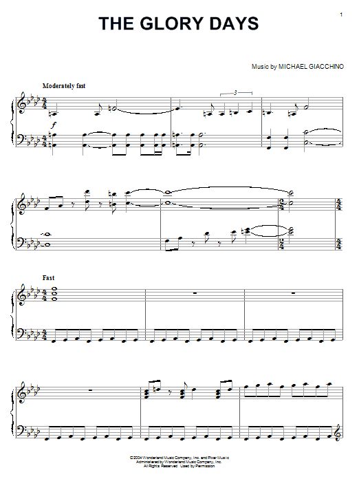 Learn to play Michael Giacchino The Glory Days (from The Incredibles) sheet music for Piano in minutes. Michael Giacchino The Glory Days (from The Incredibles) sheet music notes and chords