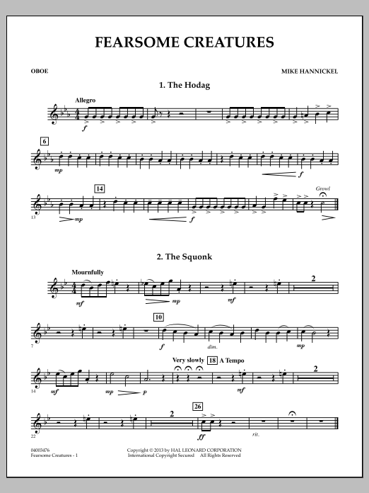 Learn to play Michael Hannickel Fearsome Creatures - Oboe sheet music for Concert Band in minutes. Michael Hannickel Fearsome Creatures - Oboe sheet music notes and chords