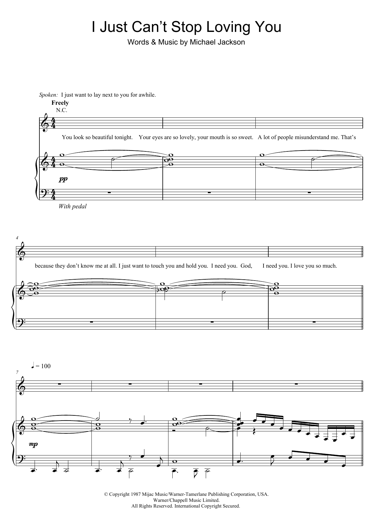 Michael Jackson I Just Can T Stop Loving You Sheet Music Download Printable Pdf Pop Music Score For Lead Sheet Fake Book