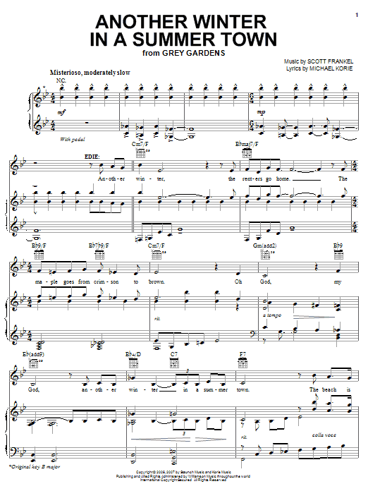 Learn to play Michael Korie Another Winter In A Summer Town sheet music for Piano, Vocal & Guitar (Right-Hand Melody) in minutes. Michael Korie Another Winter In A Summer Town sheet music preview music notes and score for Piano, Vocal & Guitar (Right-Hand Melody) including 7 page(s)