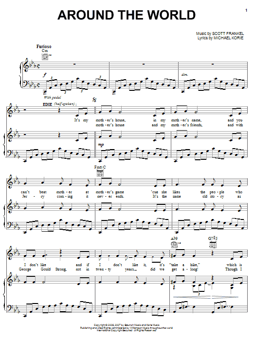 Learn to play Michael Korie Around The World sheet music for Piano, Vocal & Guitar (Right-Hand Melody) in minutes. Michael Korie Around The World sheet music preview music notes and score for Piano, Vocal & Guitar (Right-Hand Melody) including 7 page(s)