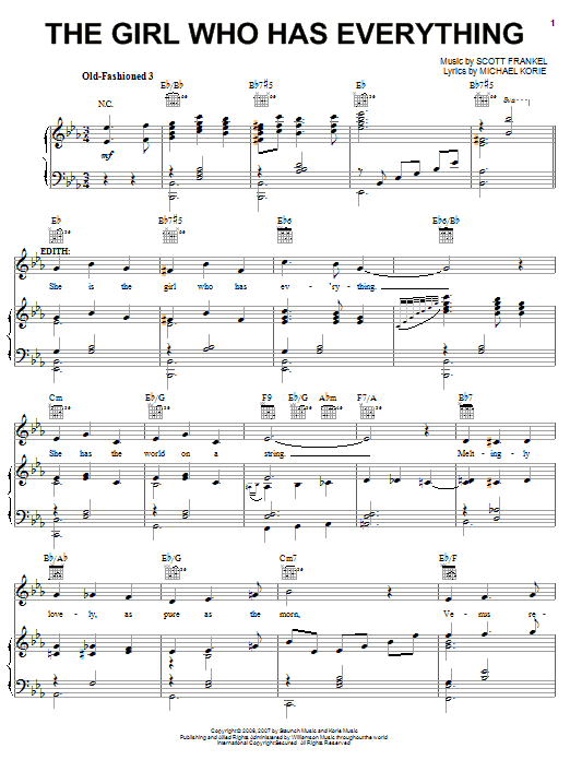 Learn to play Michael Korie The Girl Who Has Everything sheet music for Piano, Vocal & Guitar (Right-Hand Melody) in minutes. Michael Korie The Girl Who Has Everything sheet music preview music notes and score for Piano, Vocal & Guitar (Right-Hand Melody) including 4 page(s)