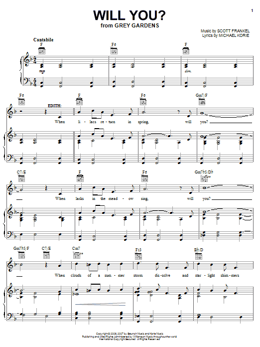 Learn to play Michael Korie Will You? sheet music for Piano, Vocal & Guitar (Right-Hand Melody) in minutes. Michael Korie Will You? sheet music preview music notes and score for Piano, Vocal & Guitar (Right-Hand Melody) including 4 page(s)