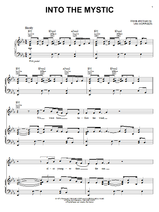 Learn to play Michael McDonald Into The Mystic sheet music for Piano, Vocal & Guitar (Right-Hand Melody) in minutes. Michael McDonald Into The Mystic sheet music preview music notes and score for Piano, Vocal & Guitar (Right-Hand Melody) including 6 page(s)