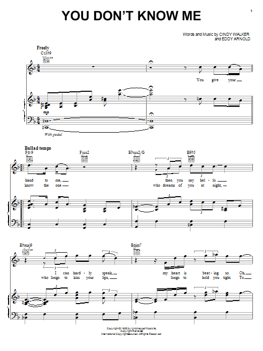 Learn to play Michael McDonald You Don't Know Me sheet music for Piano, Vocal & Guitar (Right-Hand Melody) in minutes. Michael McDonald You Don't Know Me sheet music preview music notes and score for Piano, Vocal & Guitar (Right-Hand Melody) including 5 page(s)