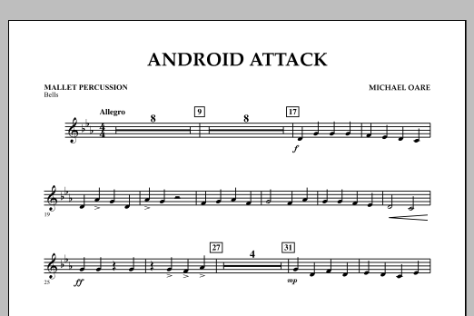 Learn to play Michael Oare Android Attack - Mallet Percussion sheet music for Concert Band in minutes. Michael Oare Android Attack - Mallet Percussion sheet music notes and chords