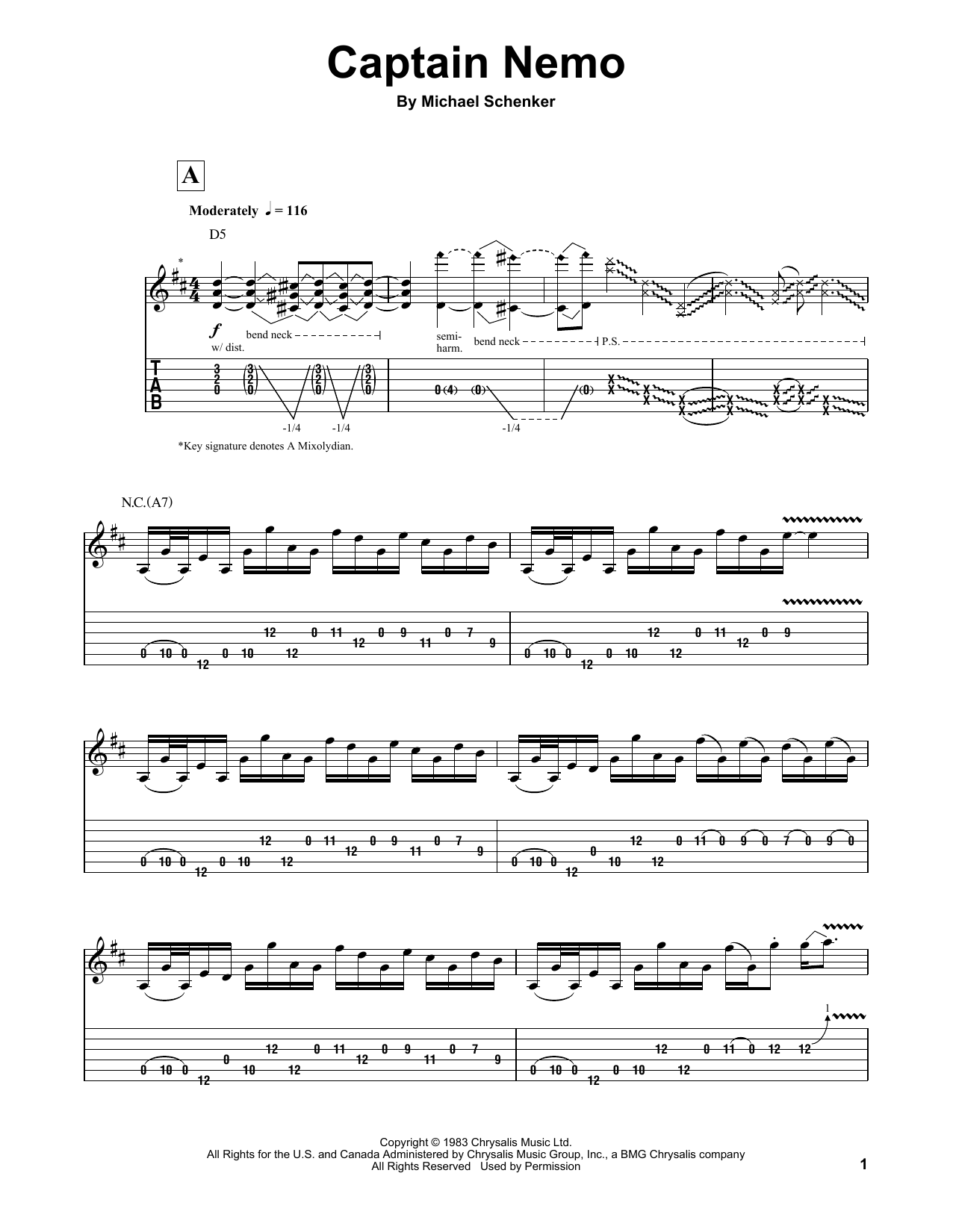 Learn to play Michael Schenker Group Captain Nemo sheet music for Guitar Tab in minutes. Michael Schenker Group Captain Nemo sheet music preview music notes and score for Guitar Tab including 8 page(s)