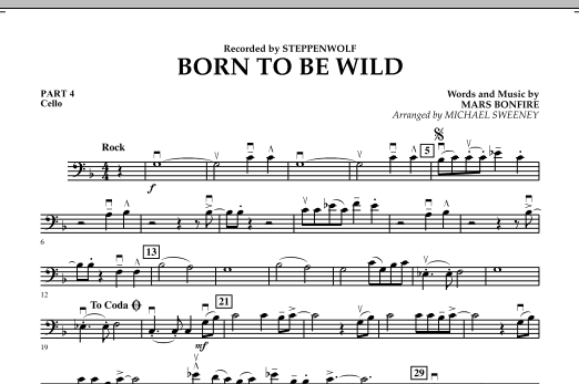 Learn to play Michael Sweeney Born to Be Wild - Pt.4 - Cello sheet music for Concert Band in minutes. Michael Sweeney Born to Be Wild - Pt.4 - Cello sheet music notes and chords