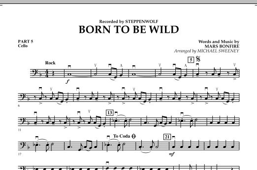 Learn to play Michael Sweeney Born to Be Wild - Pt.5 - Cello sheet music for Concert Band in minutes. Michael Sweeney Born to Be Wild - Pt.5 - Cello sheet music notes and chords