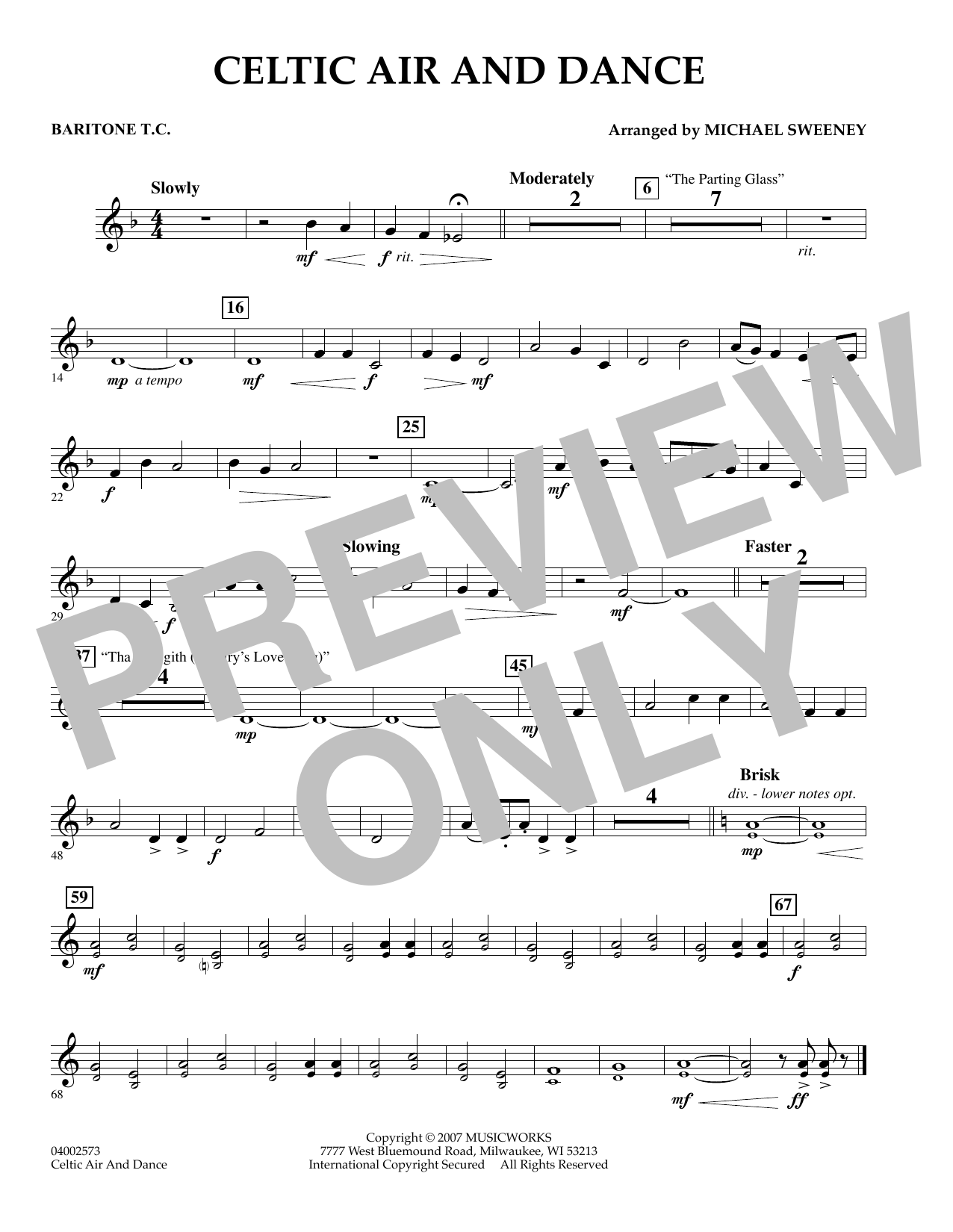 Learn to play Michael Sweeney Celtic Air and Dance - Baritone T.C. sheet music for Concert Band in minutes. Michael Sweeney Celtic Air and Dance - Baritone T.C. sheet music preview music notes and score for Concert Band including 1 page(s)