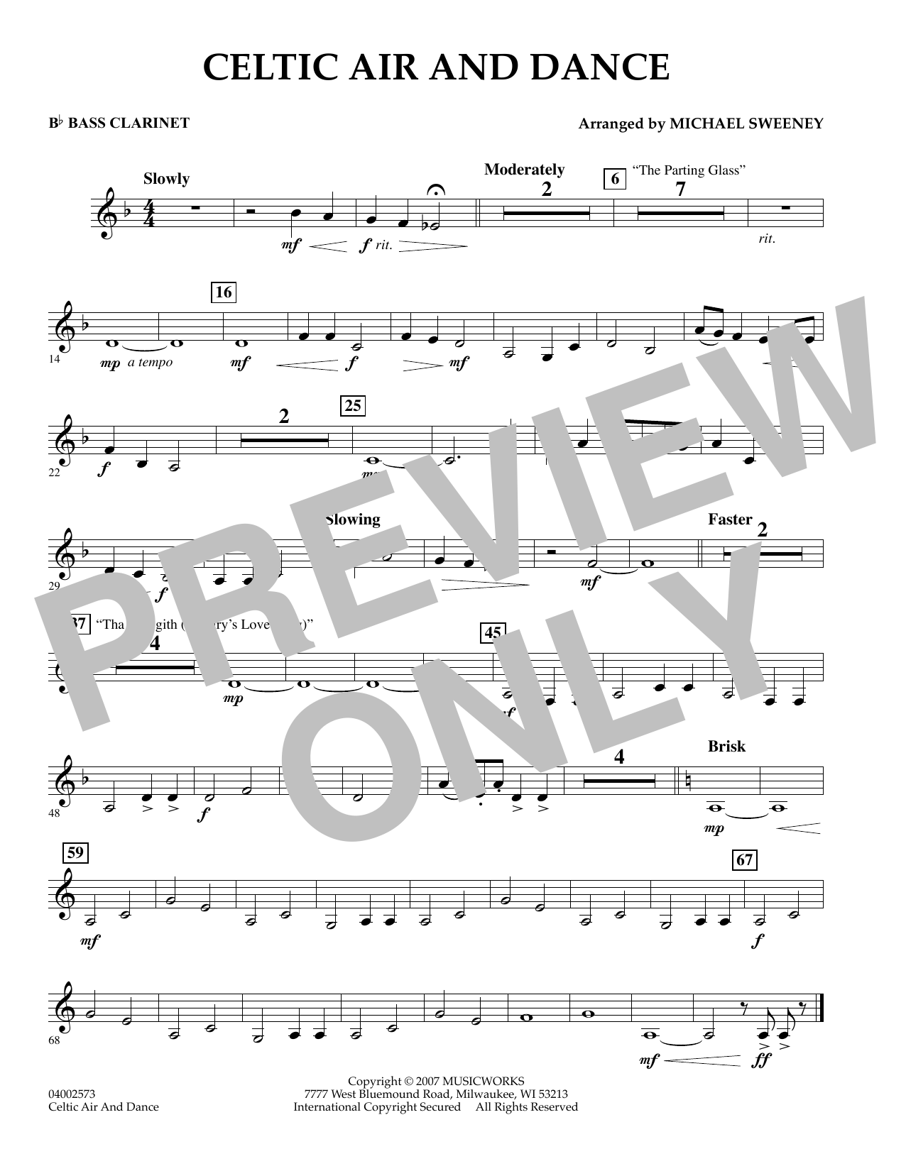 Learn to play Michael Sweeney Celtic Air and Dance - Bb Bass Clarinet sheet music for Concert Band in minutes. Michael Sweeney Celtic Air and Dance - Bb Bass Clarinet sheet music preview music notes and score for Concert Band including 1 page(s)