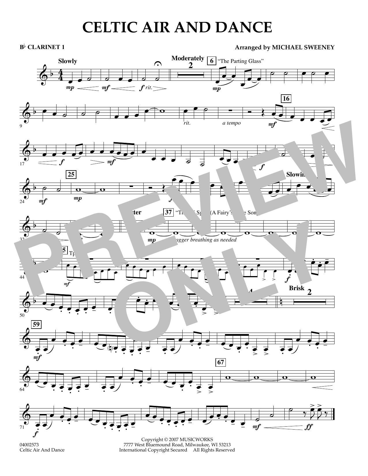 Learn to play Michael Sweeney Celtic Air and Dance - Bb Clarinet 1 sheet music for Concert Band in minutes. Michael Sweeney Celtic Air and Dance - Bb Clarinet 1 sheet music preview music notes and score for Concert Band including 1 page(s)