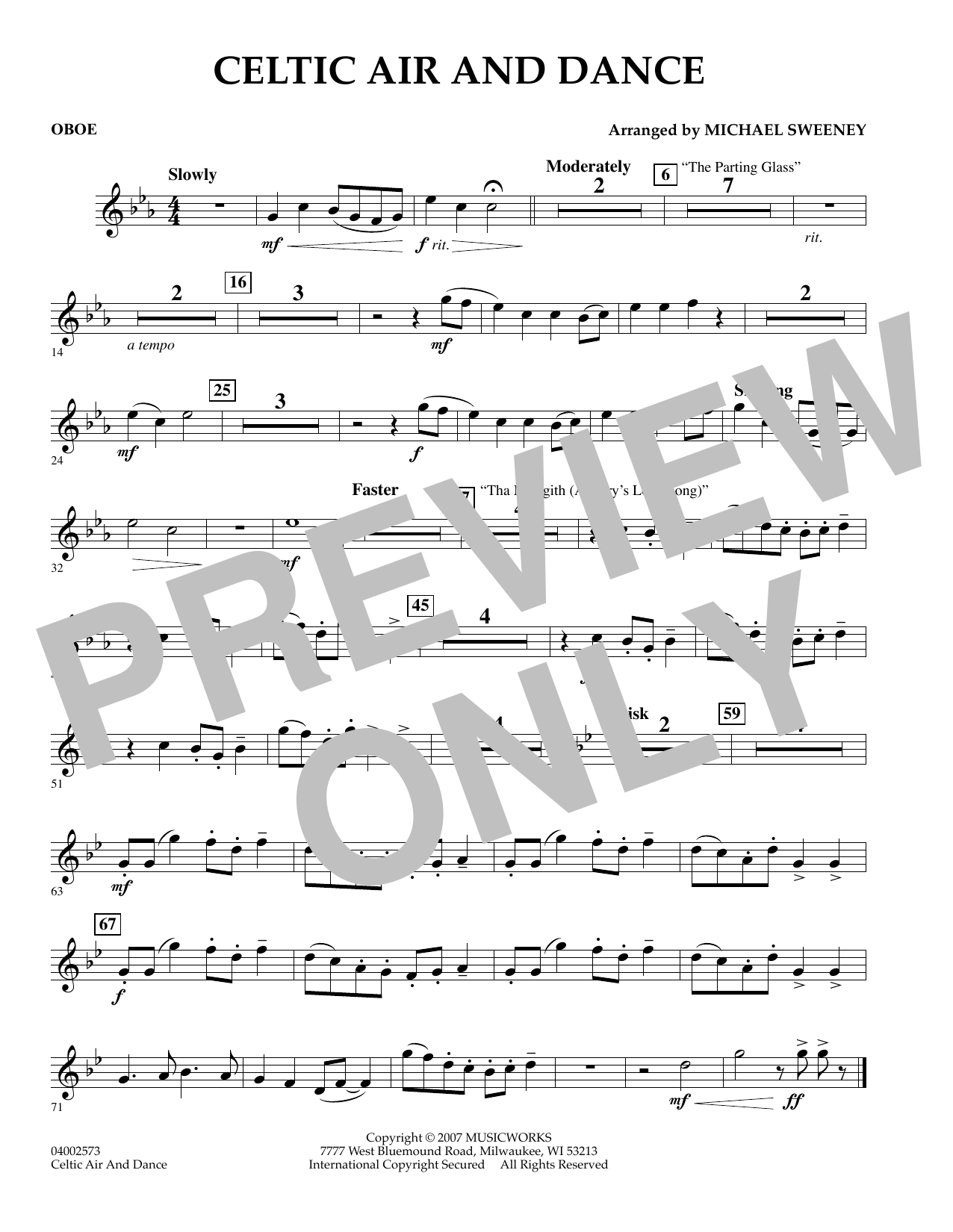 Learn to play Michael Sweeney Celtic Air and Dance - Oboe sheet music for Concert Band in minutes. Michael Sweeney Celtic Air and Dance - Oboe sheet music preview music notes and score for Concert Band including 1 page(s)